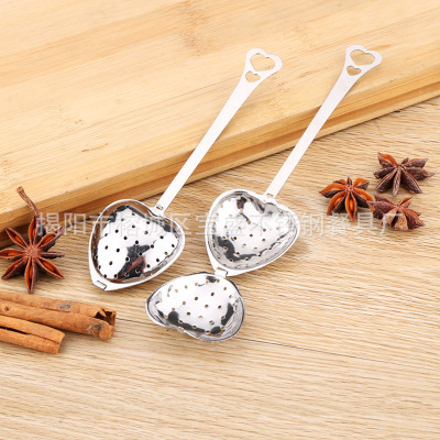 Stainless Steel Tea Net Filter Kitchen Tea Filter Tea Table Decoration Tea Set Accessories Heart-Shaped Chain