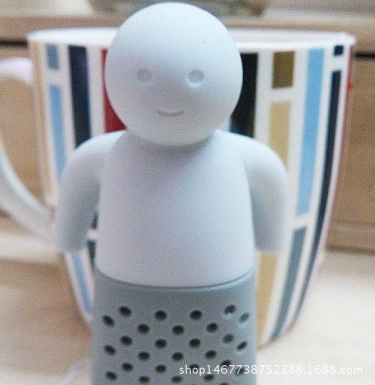 Factory Wholesale Mr. Tea Filter Bath Villain Tea Strainer Bag Creative Silica Gel Tea Hold Tea Strainer Villain Tea