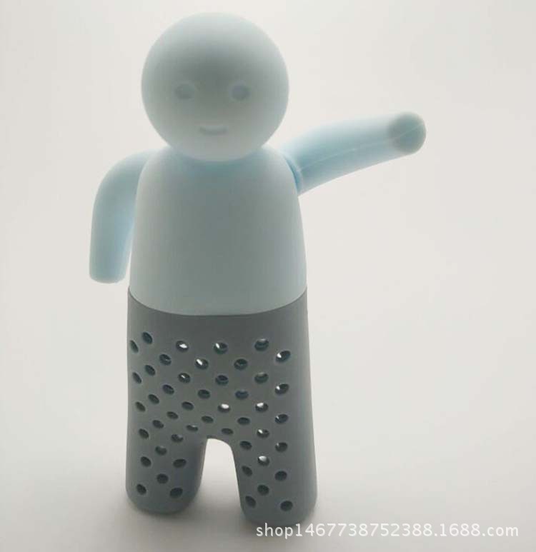 Factory Wholesale Mr. Tea Filter Bath Villain Tea Strainer Bag Creative Silica Gel Tea Hold Tea Strainer Villain Tea