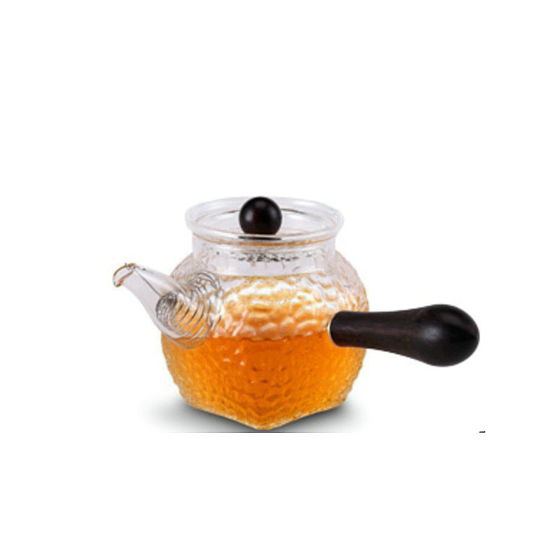Pattern Teapot HeatResistant Glass Tea Set Filter Pitcher Ebony Side Handle Pot JapaneseStyle Household Tea Cooker