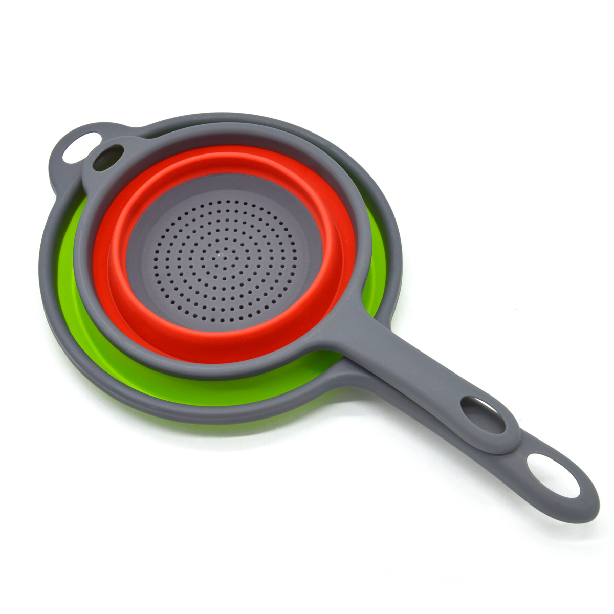 Long handle folding asphalt basket round fruit stretch basket filter basket wash basket kitchen utensils