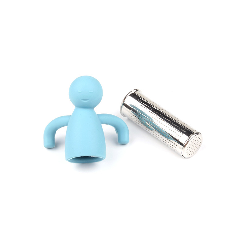 Silicone Tea Filter Tea Making Tools Stainless Steel 304 Tea Strainer Villain Tea Machine Doll Toy Tea Set Accessories