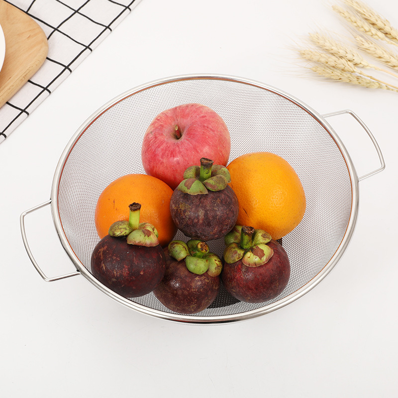 vegetable and fruit basket washing asphalt sieve rice filter basket double ear handle vegetable basket manufacturer