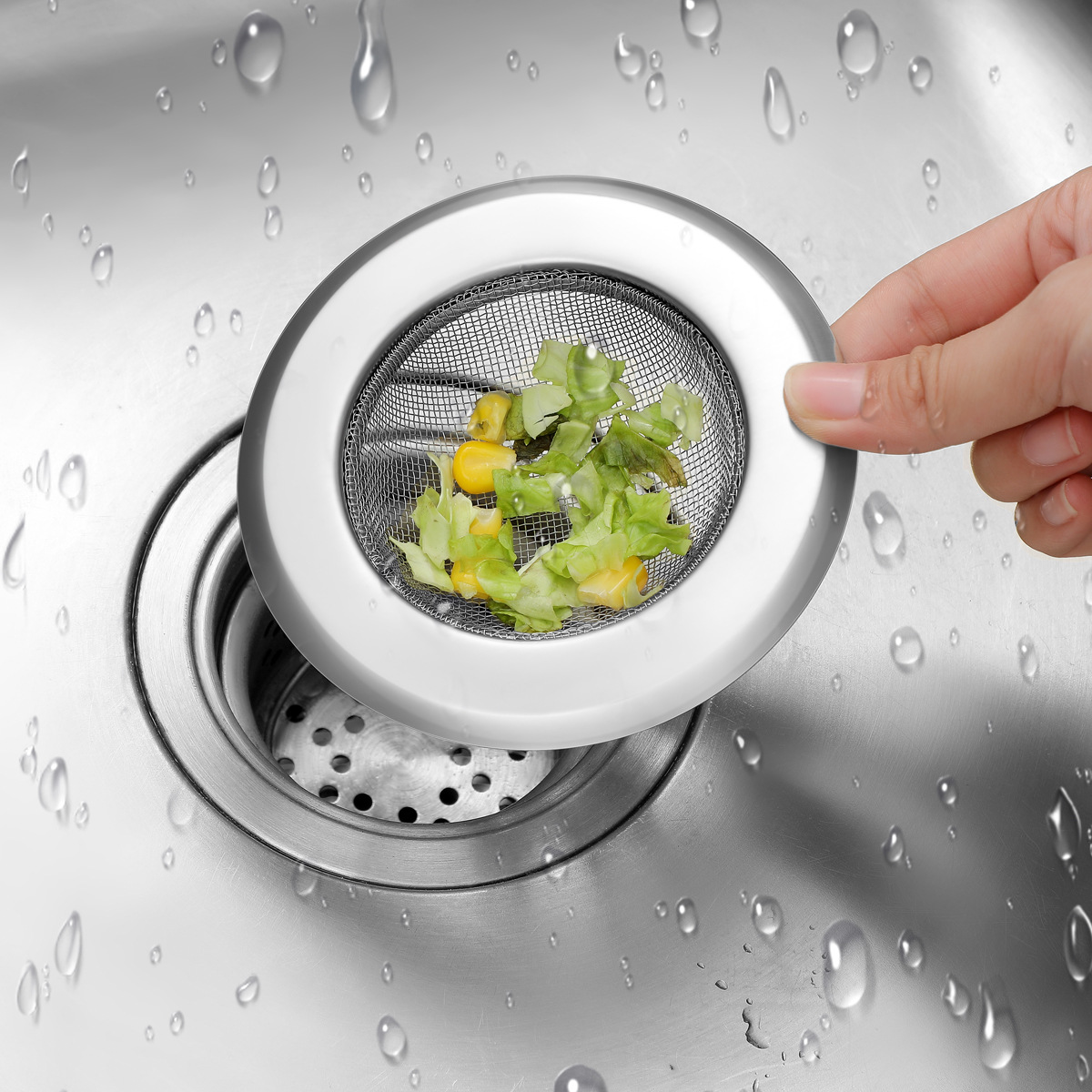 Sink Garbage Filter Net Washing Basin Pool Stainless Steel Liftable Filter Cage Floor Drain Hair AntiBlocking Artifact
