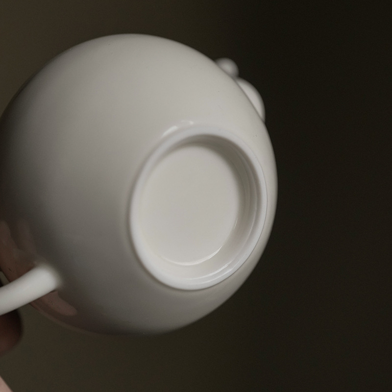 Gray PearShaped Pot Filter Ball Hole Teapot Apricot White Glaze Kung Fu Tea Set Tea Making Device Single Teapot