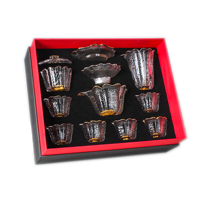 Glass Tea Set Household Heat-Resistant Kombucha Cup Small Set Simple Transparent Filter Tea Gift Set