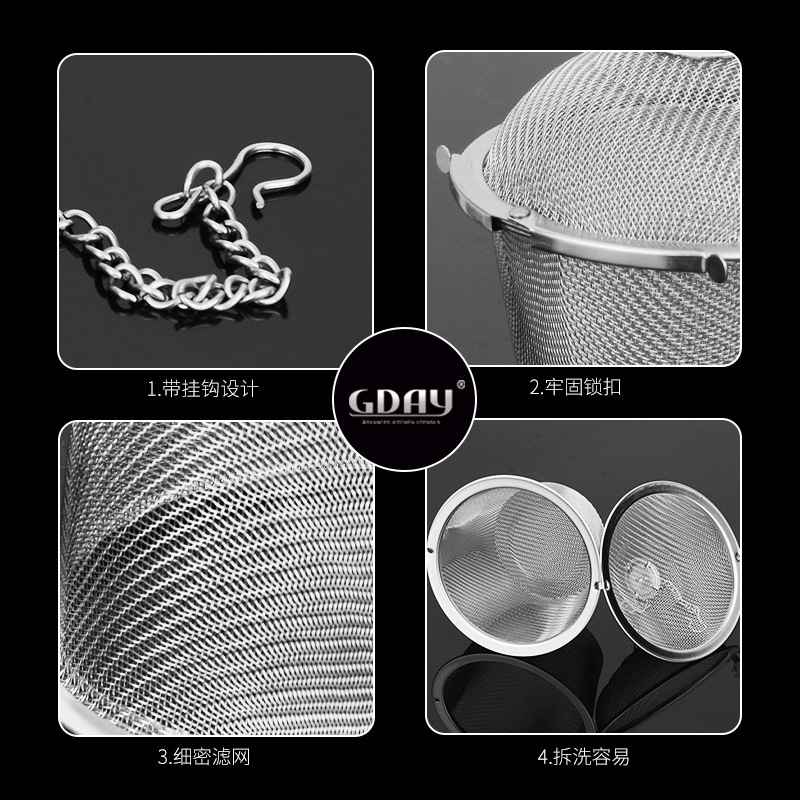 Steel Seasoning Ball Seasoning Pot Tea Bag Seasoning Herb Bag Bouilli Ball Filter Ball Filter Stew Ingredients Ball