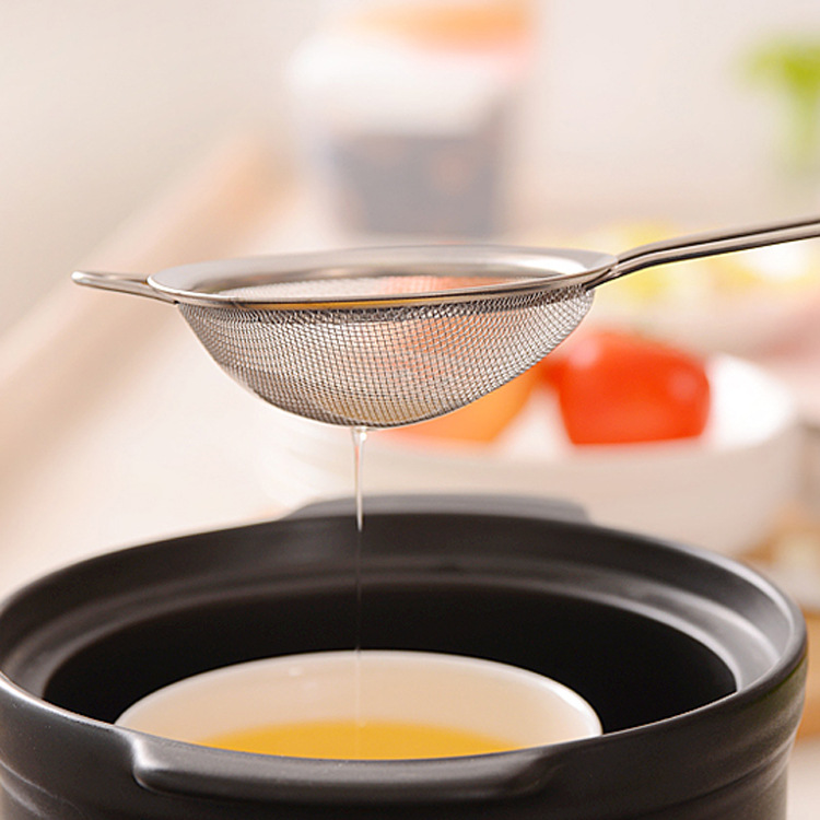 Oil Filter Kitchen Oil Fishing Bird&#039;s Nest Colander Soy Milk Filter Spoon 201 Stainless Steel Escape Net Flour Sieve