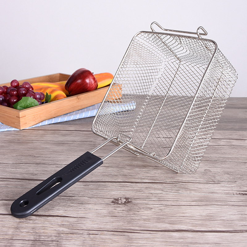 Sieve Fried Mesh Screen Frying Basket Electric Fryer Baskets Frying Basket Deep Frying Pan Square Oil Filter Screen