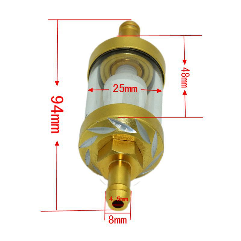 Motorcycle Modified Metal Oil Filter Gasoline Filter Filter Detachable Transparent Glass Gasoline Filter