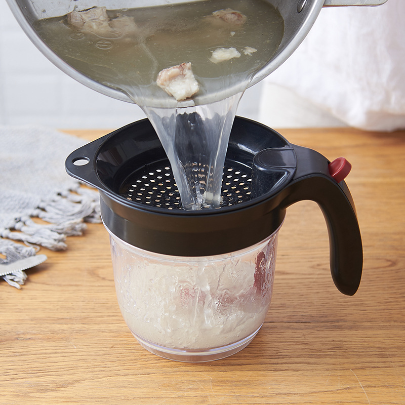 19 New Kitchen Tools Filter Soup Residue Oil Filter Soup Oil Separator with Strainer Oil Separating Kernel Wish Hot Sale