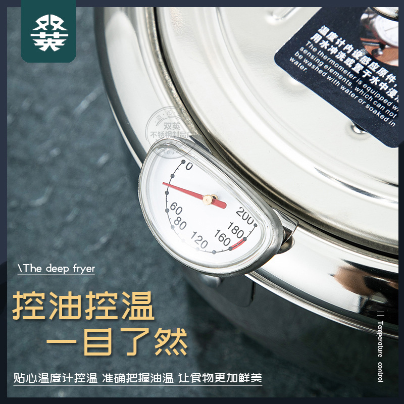 Frying Pan Household Stainless Steel FuelSaving Hot Oil Filter Oil NonStick TemperatureControlled Mini DeepFat Fryer