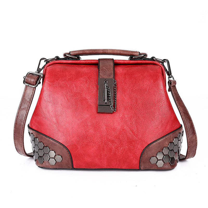 Fall/Winter 2017 New Korean Women Bag Women&#039;s Lock Shoulder Rivet Bag Portable Crossbody Bag One Product Dropshipping Bag