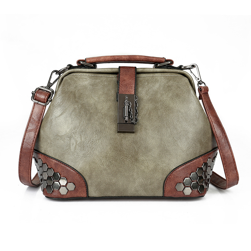 Fall/Winter 2017 New Korean Women Bag Women&#039;s Lock Shoulder Rivet Bag Portable Crossbody Bag One Product Dropshipping Bag