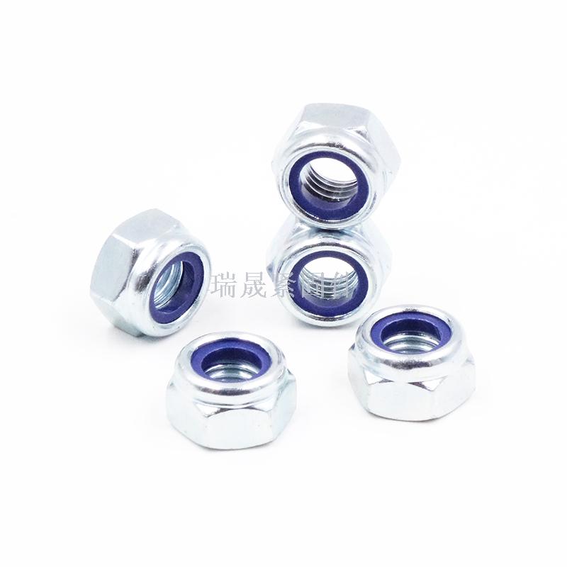 Straight nylon locknut high strength locknut self-locking nut black zinc white zinc locknut