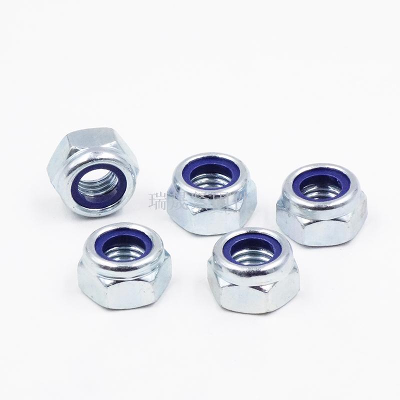 Straight nylon locknut high strength locknut self-locking nut black zinc white zinc locknut