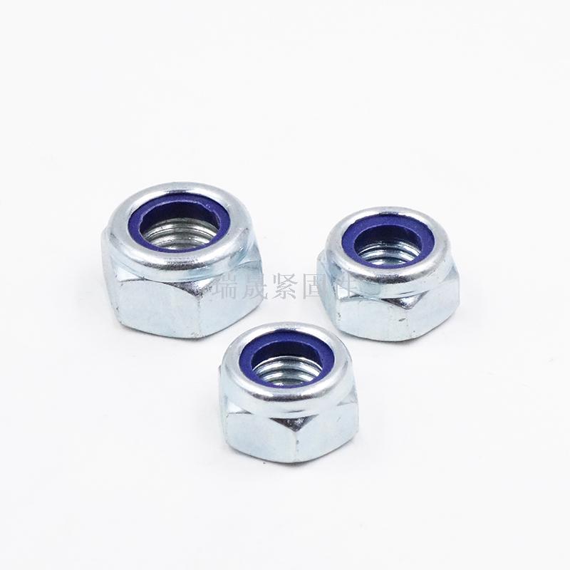 Straight nylon locknut high strength locknut self-locking nut black zinc white zinc locknut