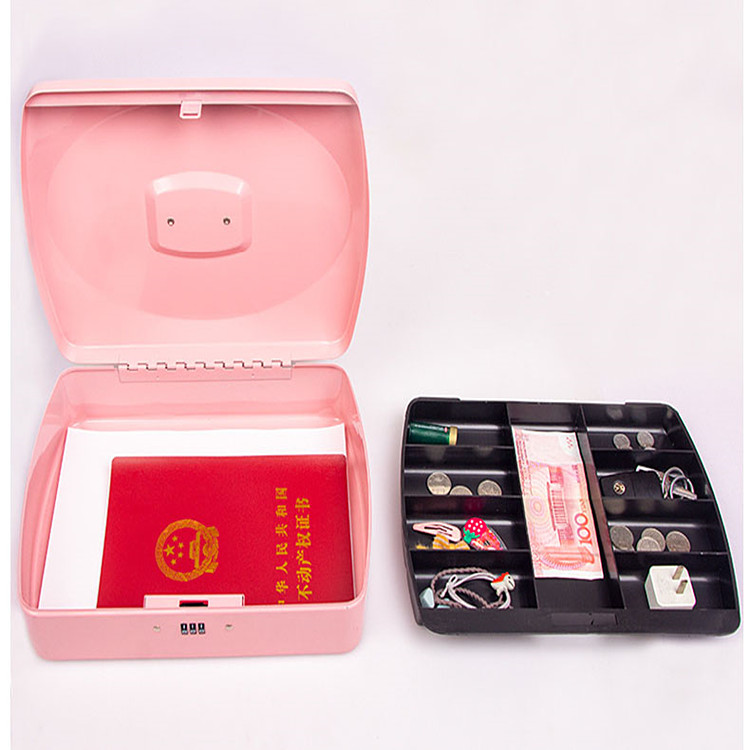 Password Lock 20*16*9cm Medium Portable Money Box Metal Money Box Safe with Lock Change Savings Box