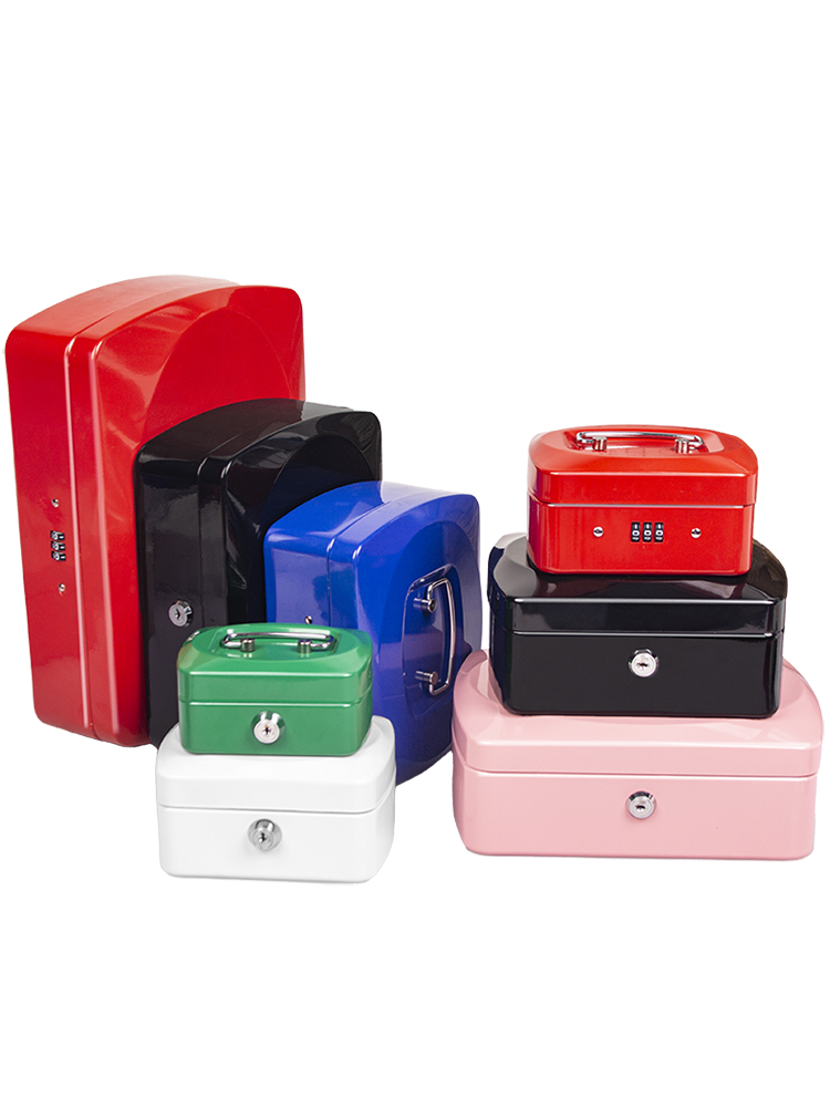 Password Lock 20*16*9cm Medium Portable Money Box Metal Money Box Safe with Lock Change Savings Box