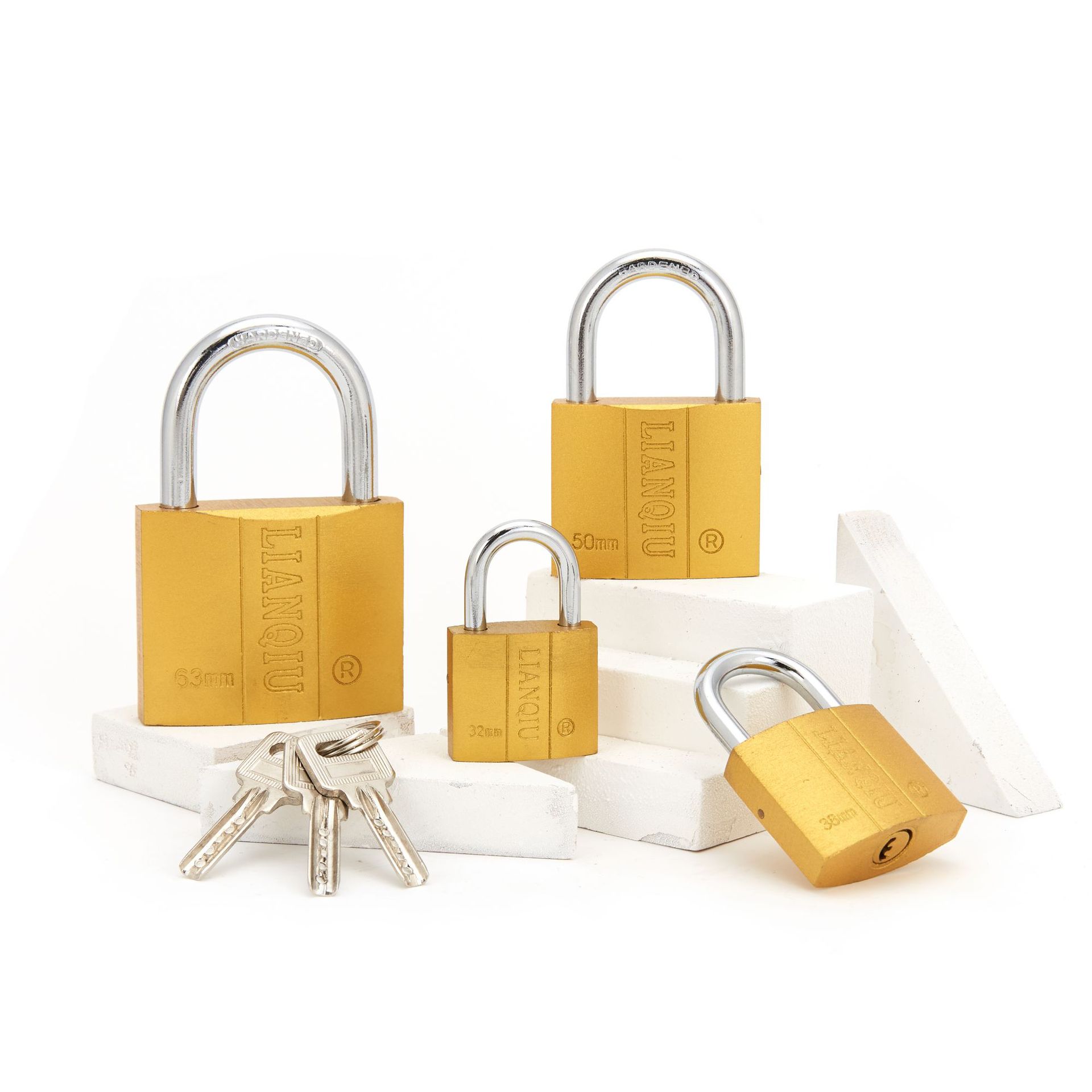 Anti-Theft Crescent Lock Atomic Sand Golden Lock Old-Fashioned Door Lock Security Lock Imitation Copper Antique Lock Household Iron Padlock
