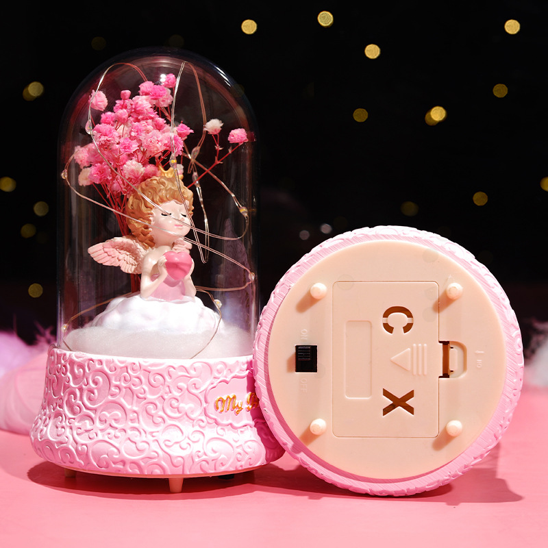 Baishun Creative Love Angel Girl Star Light Ambience Light Music Bell Light Two Gear Switch Children&#039;s Day Gift