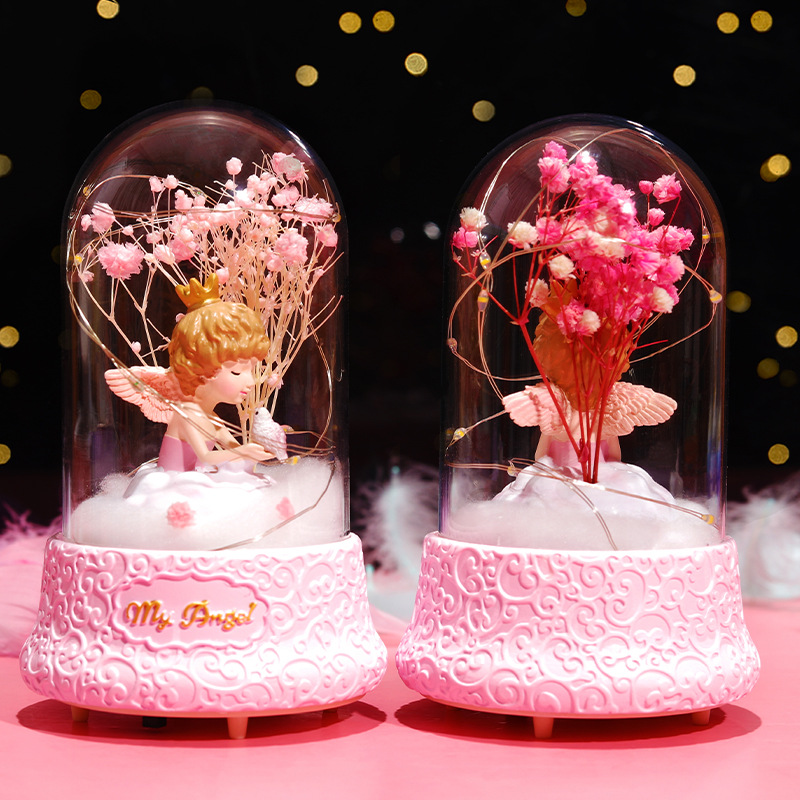 Baishun Creative Love Angel Girl Star Light Ambience Light Music Bell Light Two Gear Switch Children&#039;s Day Gift