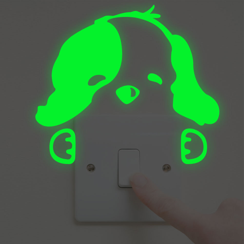 Luminous Wall Sticker Switch Sticker Fairy Scattered Stars Cat Puppy Children&#039;s Room Living Room Bedroom Luminous Switch Sticker