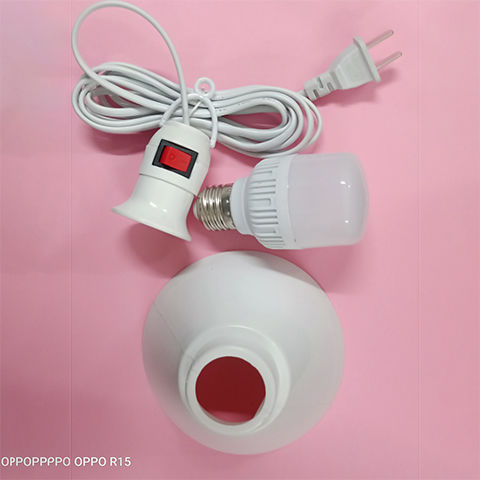 Switch with Line Plug-in Chandelier Head Bulb E27 Screw LED Energy-Saving Lamp Household Bedroom Bedside Temporary Lighting