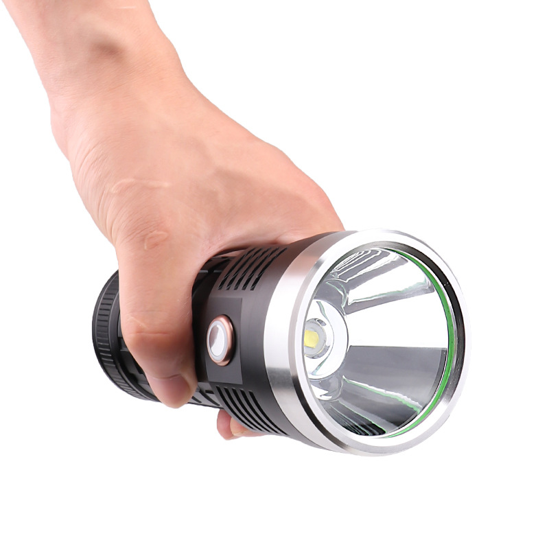 Cross-Border New Arrival Xhp50 Power Torch Built-in Battery Pack USB Charging Touch Switch Large Flashlight Kit