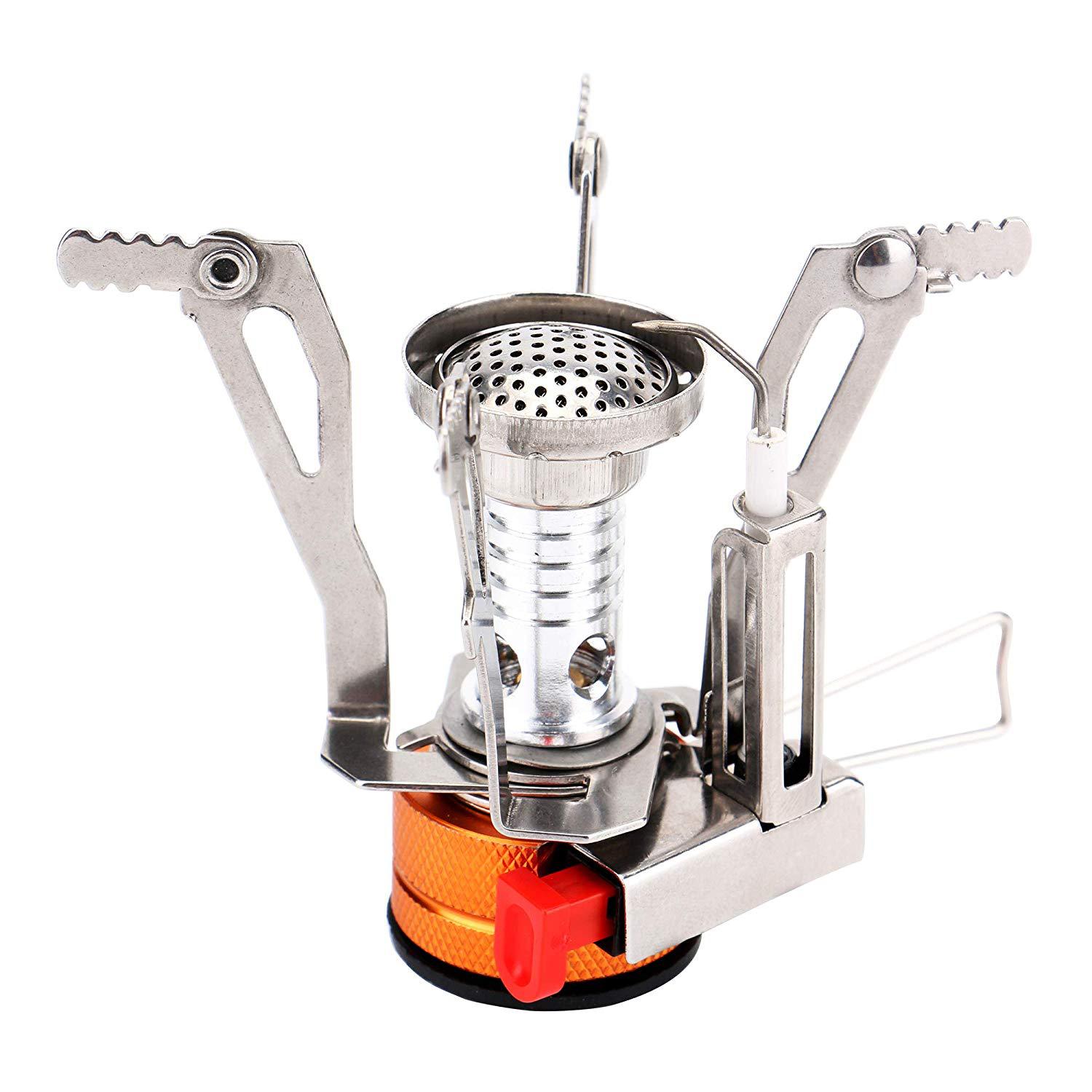 Amazon Hot Sale Outdoor Camping Furnace End Mini Stove Head Integrated with Electronic Ignition Portable Picnic Stoves