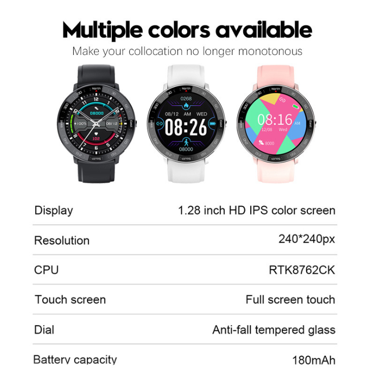 Touch Smart Sports Men&#039;s Watch Women&#039;sWatch Heart Rate Blood Pressure Message Push Bluetooth Multi-Function Health Watch