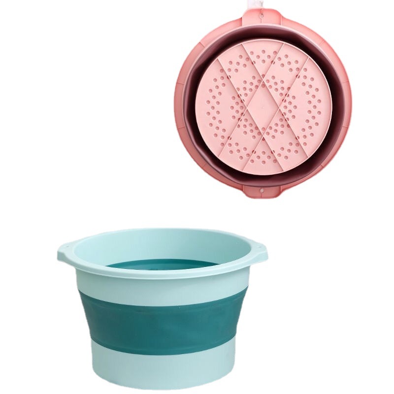 Manufacturer Dot Finger Pressure Portable Simple Shrink Feet Bathing Tub Home Dormitory Feet-Washing Basin Foldable Foot Bath Barrel