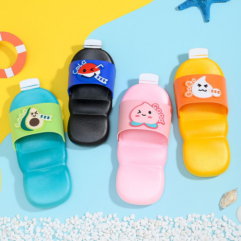 Children&#039;s Slippers New Summer Cartoon Pressurized Bottle Baby Outdoor Wear Children Girls Soft Platform Boys Sandals