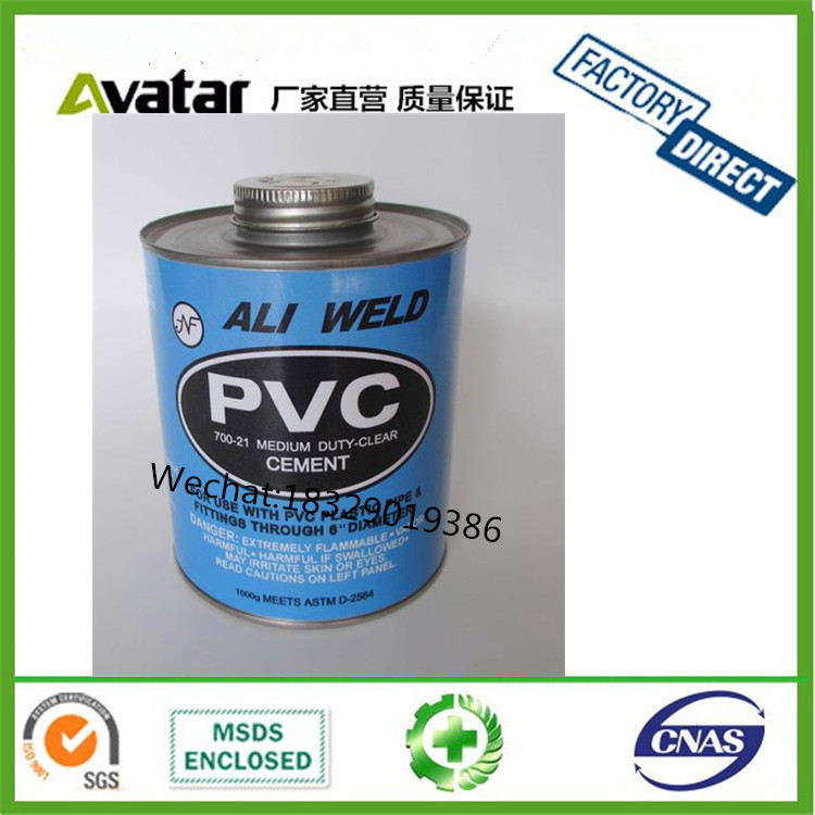BLUE CANNED ALI WELD PVC MEDIUM DUTY-CLEAR CEMENT High Pressure Resistant pvc edge band glue 