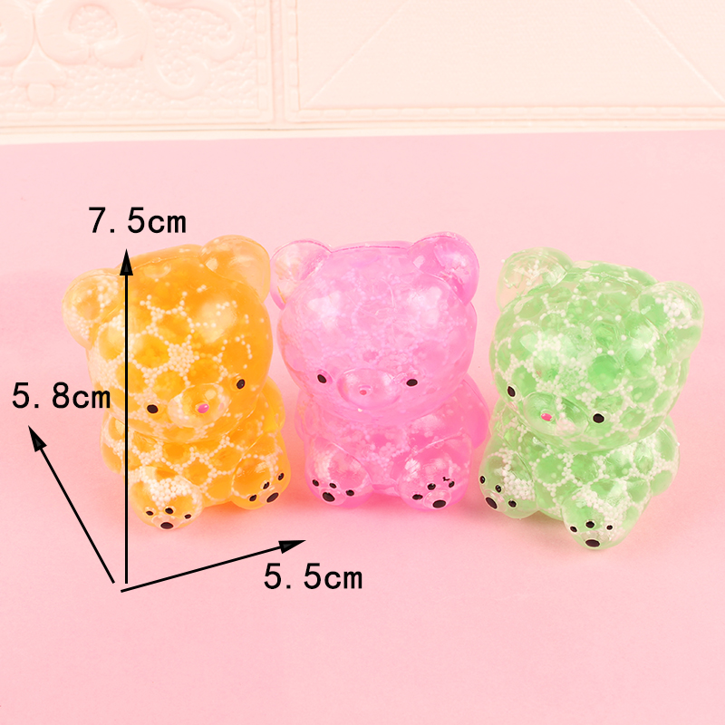 Cross-Border Hot Selling Toy Beads Bear Vent Ball TPR Pressure Reduction Toy Slow Rebound Squeezing Toy Bear Vent Ball