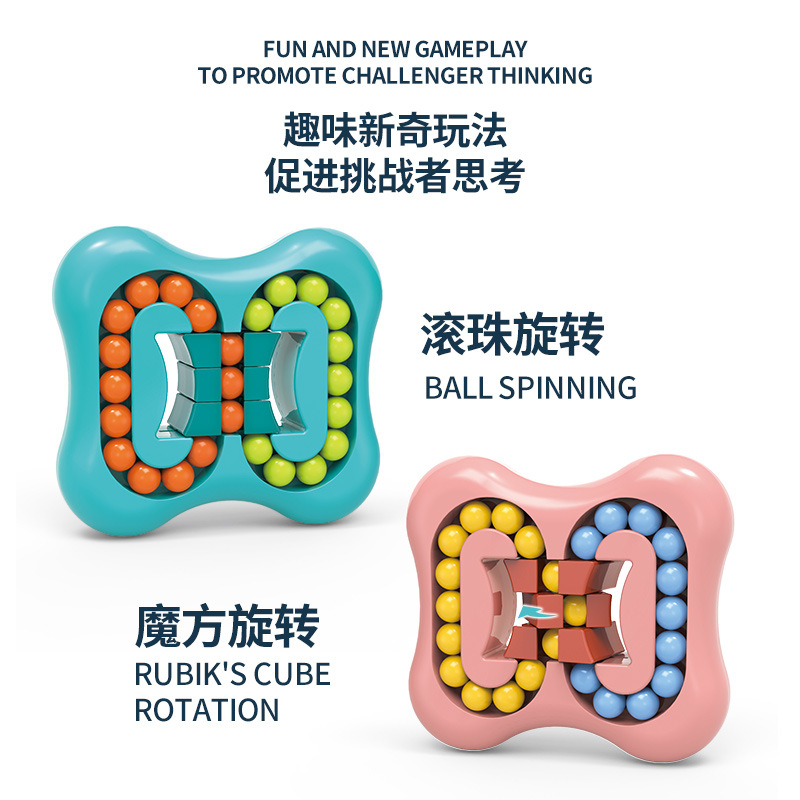 Cross-Border New Triangle Cube Rotating Magic Bean Creative Pressure Relief Educational Toy Children&#039;s Fingertip Fidget Toy Cube