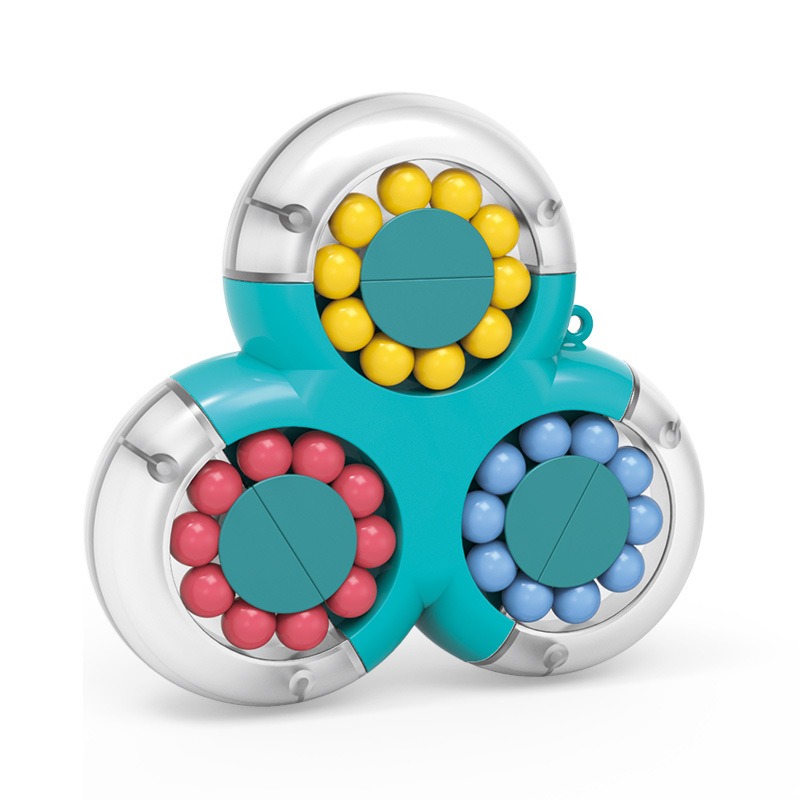 Cross-Border New Triangle Cube Rotating Magic Bean Creative Pressure Relief Educational Toy Children&#039;s Fingertip Fidget Toy Cube