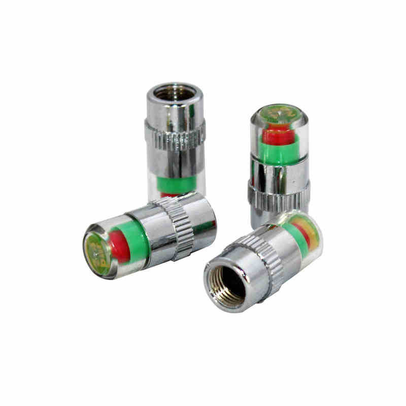 Tire Pressure Cover Tire Pressure Detection Warning Valve Cap Metal Valve Nozzle Stainless Steel Tire Pressure Monitor