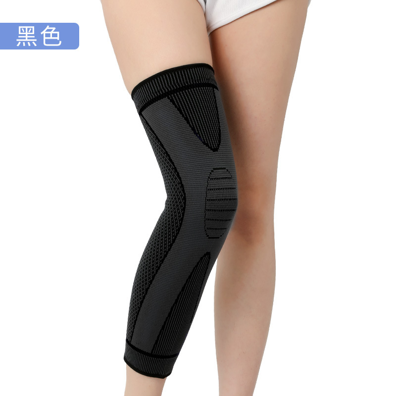 Extended Sports Kneecaps Knitted Double Corrugated Silicone Knee Cap Calf Pressure Volleyball Knee Pad Leg Protector Equipment