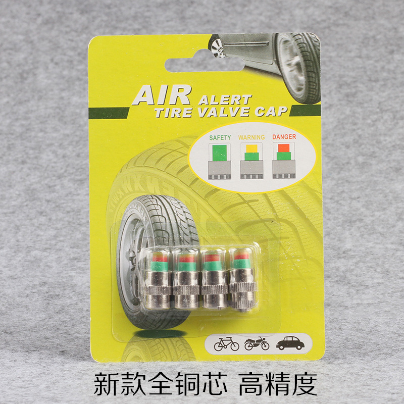 Car Tire Pressure Monitor Car Tire Pressure Cover Tire Detection Warning Cap Valve Warning Cap Tire Pressure Gauge Meter