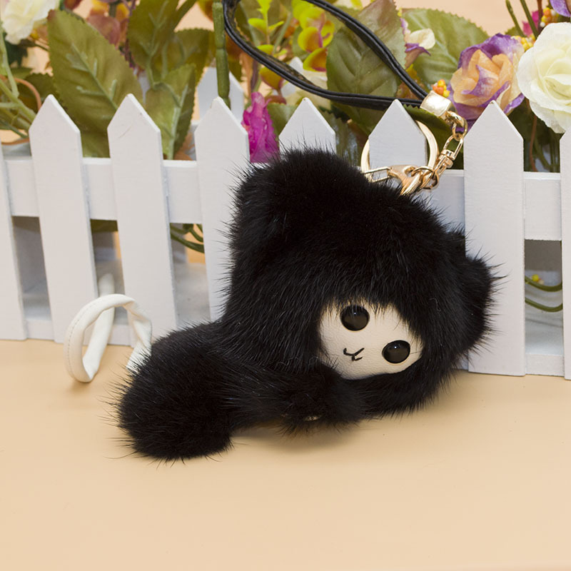 New Product Import Mink Fur Monkey Pendant Bag Pendant High-End Car Pendant Wholesale