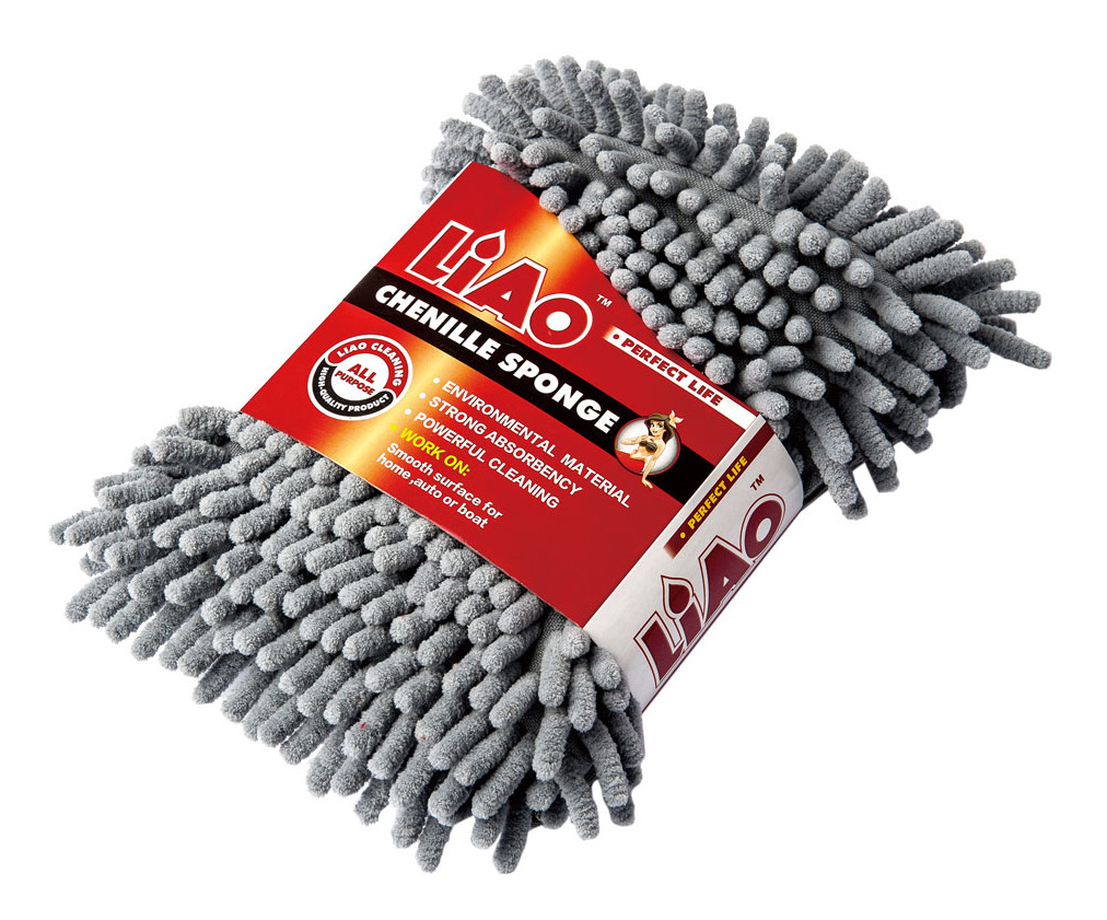Lio /LIAO chenille car wash car sponge car wax coral fleece worm cleaning dust block