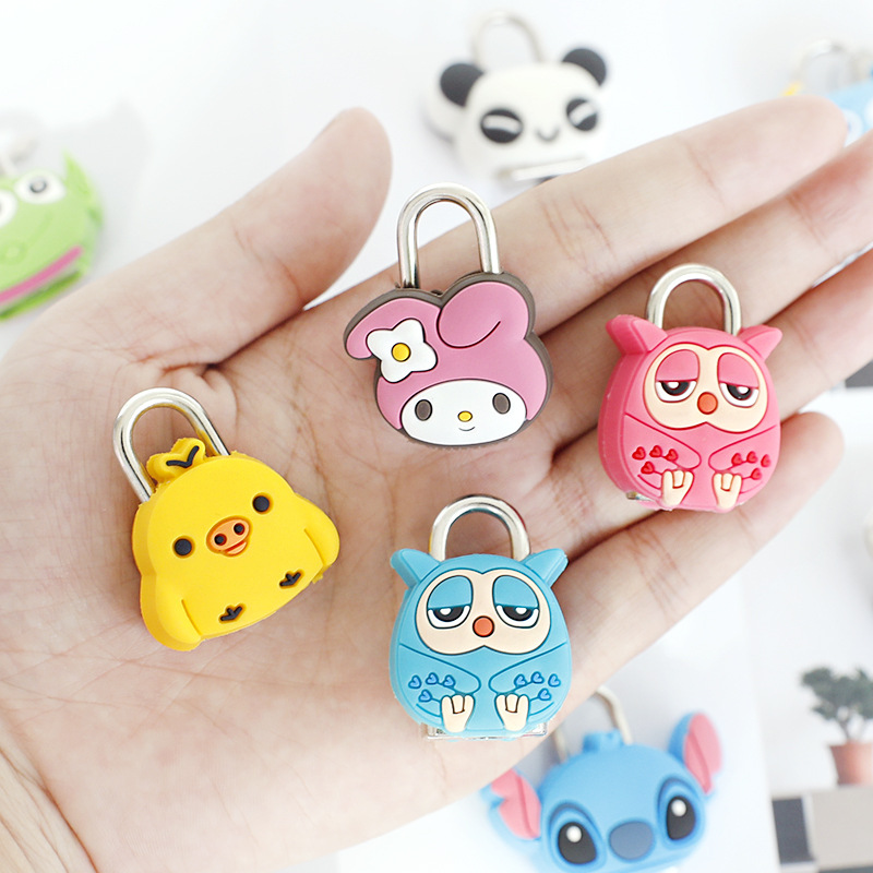 Creative Cartoon Metal Mini Small Lock Super Cute Padlock Fashion Coded Lock of Bags and Suitcases Anti-Theft Korean Stationery
