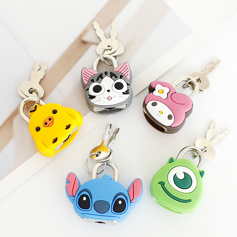 Creative Cartoon Metal Mini Small Lock Super Cute Padlock Fashion Coded Lock of Bags and Suitcases Anti-Theft Korean Stationery