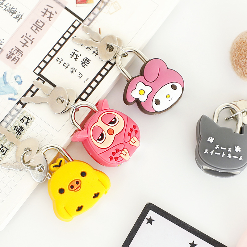 Creative Cartoon Metal Mini Small Lock Super Cute Padlock Fashion Coded Lock of Bags and Suitcases Anti-Theft Korean Stationery