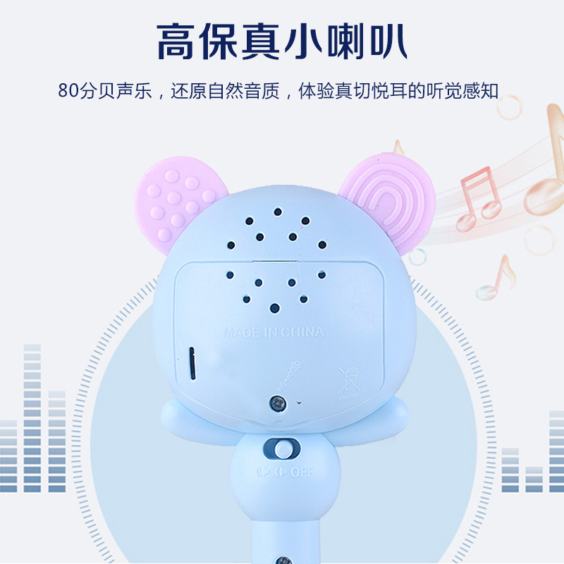 Children&#039;s Cartoon Teether Rattle Baby Electric Sound and Light Soothing Rattle Sand Hammer Stick for Practicing Grip Early Childhood Educational Toys