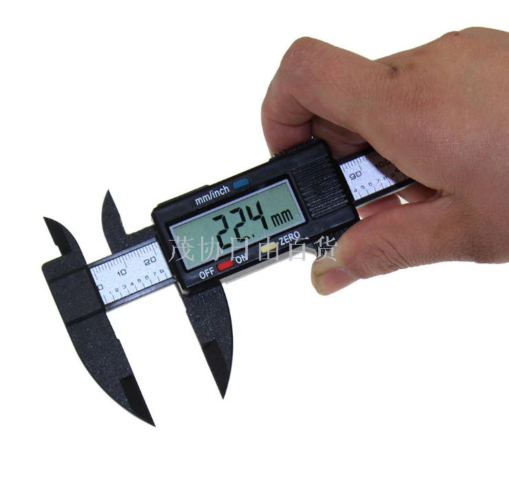 Plastic carbon fiber electronic digital display vernier caliper 0-150mm caliper measuring tool inner diameter and outer 