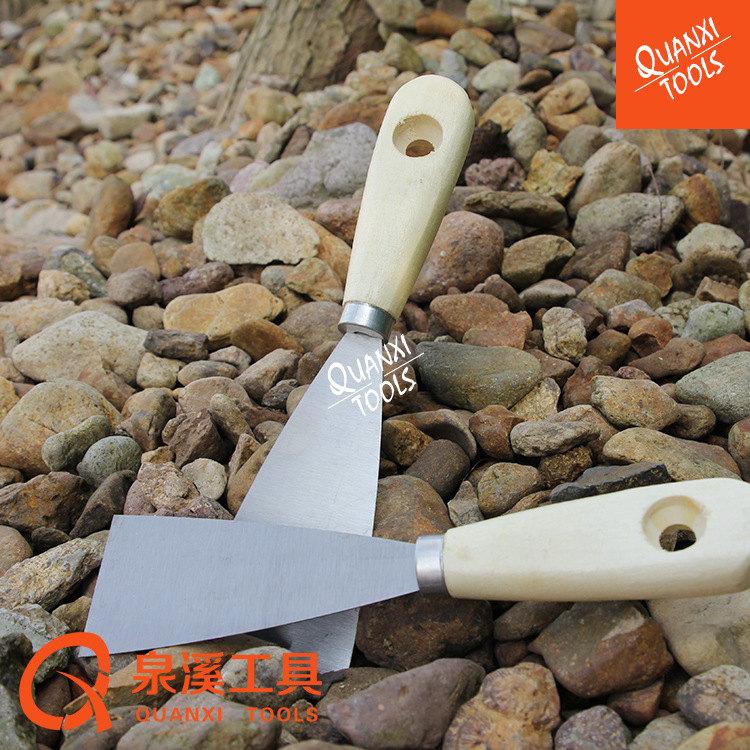 3PC Cleaning Knife with Wooden Handle Cleaning Shovel 1-3-Inch Shovel Ash Knife Putty Knife Incense Ashes Spoon Plasterer Knife Batch Knife Small Shovel