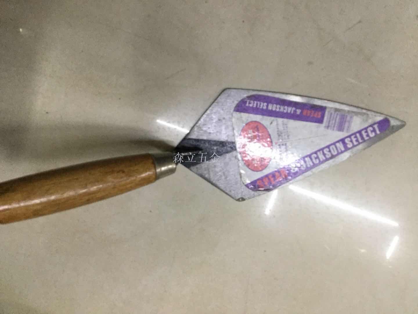  Shaped Trapezoid Peach Bricklaying knife Masons Tools Clay Trowel good Tools for Wall Building Complete Specifications