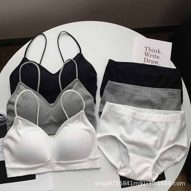 Solid Color Sports Underwear Women &#039;S Suit Oxygen Girl Wireless Soft Breathable Thread Tube Top Push Up Bra Beauty Back